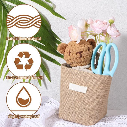 Small Hanging Basket, Small Wall Basket Cotton and Linen Hanging Storage - Image 3