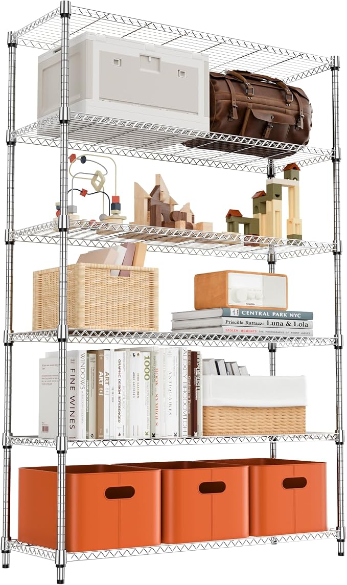 6 Tiers Shelf 2100 lbs Steel Storage Shelving Utility Shelving Unit Steel by MEIGAOPLASTICANDMETALHKCOLIMITED