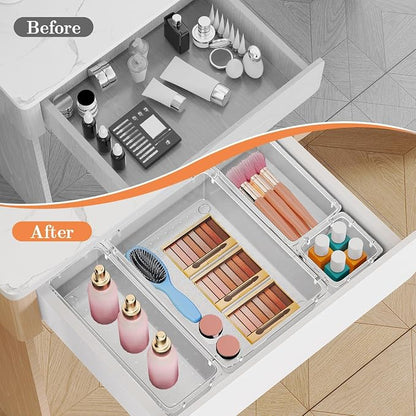 25 PCS Plastic Drawer Organizer Set, 4-Size Versatile Organizer Trays & storage - Image 4
