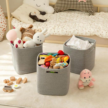 OIAHOMY Storage Cubes 11 Inch Bins-3-Pack, Cotton Rope Woven Baskets - Image 2