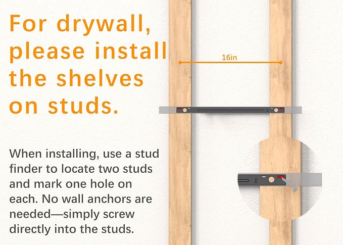 BAYKA Floating Shelves for Wall, 22.5 inches Black Wall Shelves for Bathroom - Image 9