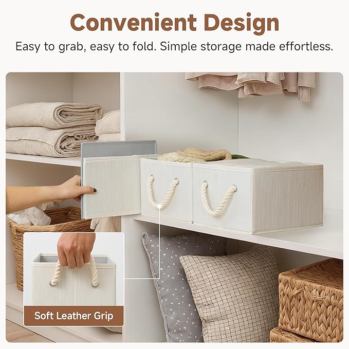 StorageWorks Storage Baskets for Shelves, Foldable Fabric Closet Storage Bins - Image 4