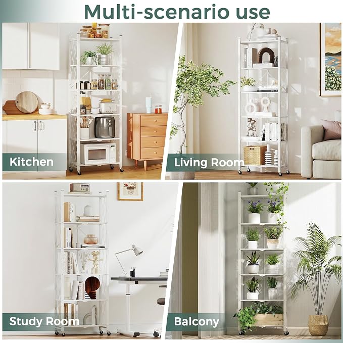 DEANIC 6-Shelf Folding Bookcase - Image 6