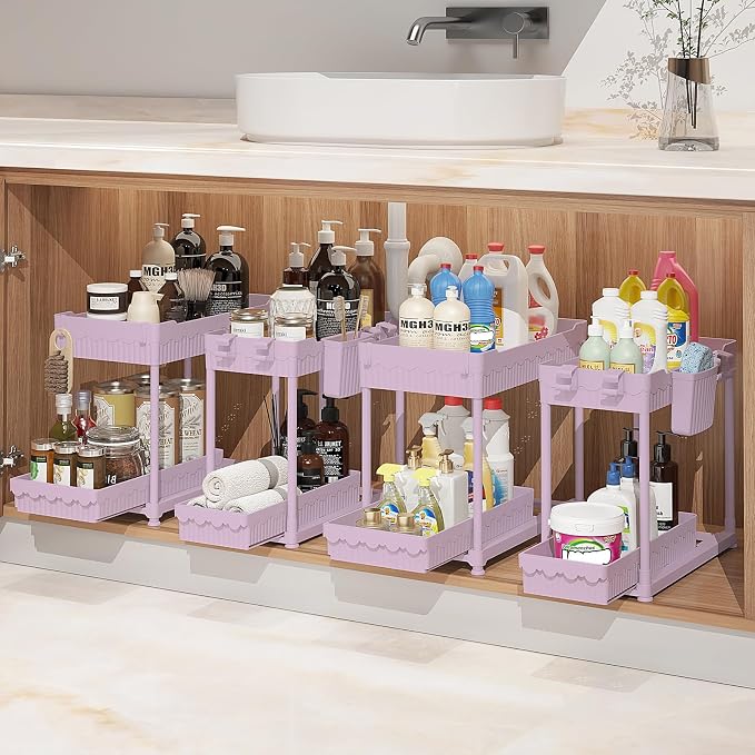 Sevenblue 4-Pack 2-Tier Under Sink Organizer by Sevenblue