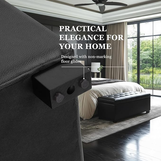 HomePop 46" Tufted Storage Bench - Image 9