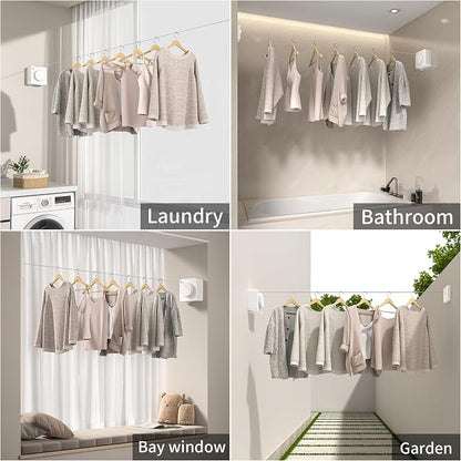 JOOM Retractable Clothesline Heavy Duty Clothes Drying Laundry Line Wall - Image 8
