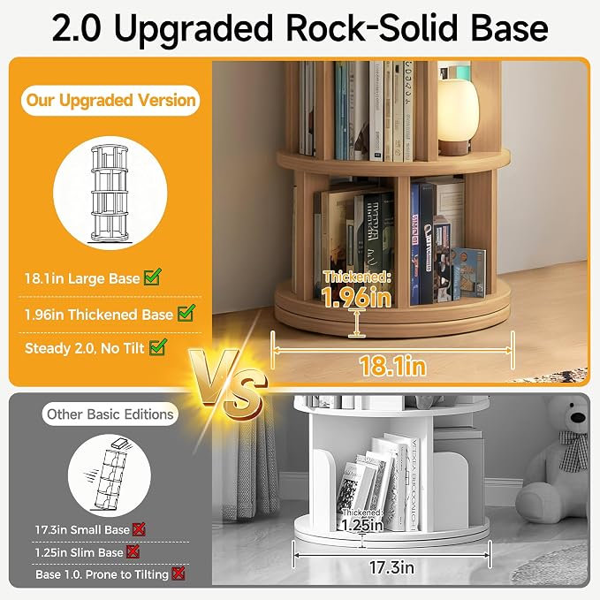 Rotating Bookshelf Tower, 4 Tier Vertical Rotate Turning Spiral Corner Organizer - Image 5