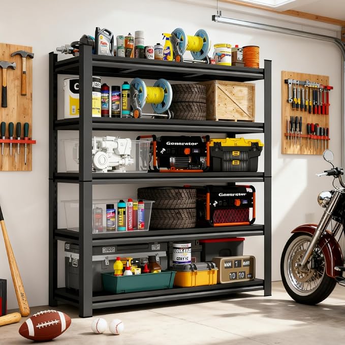71''H Garage Shelving Heavy Duty 5-Tier Adjustable Storage Shelves Unit by KILISTEELS