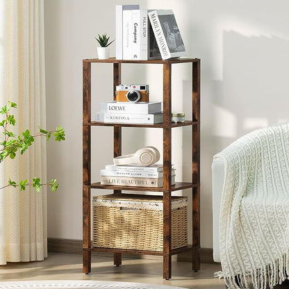 YUFAM 4 Tier Small Bookshelf, Narrow Tall Shelf, Wooden Book Shelf, Skinny by YUFAM