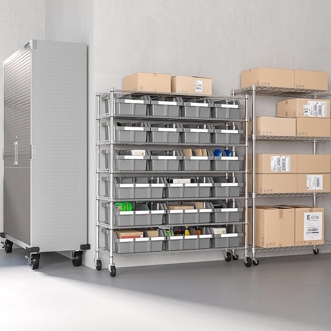 Seville Classics Heavy Duty NSF Bin Rack Solid Steel Wire Shelving Storage Unit - Image 7