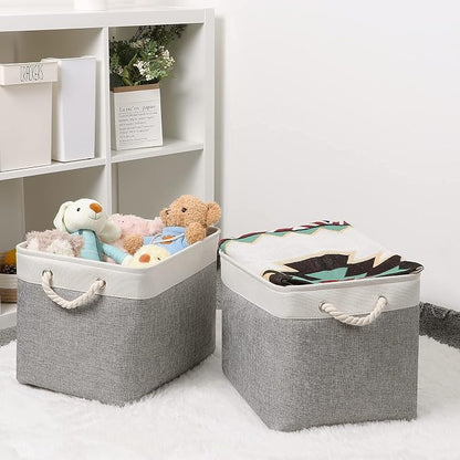 Bidtakay Storage Baskets for Organizing Large Storage Bins for Shelves 2 Pack - Image 8