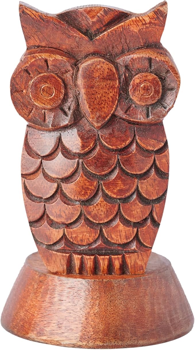 Stocking Stuffers Wooden Owl Glasses Holder Night Stand Reading Eyeglass - Image 4