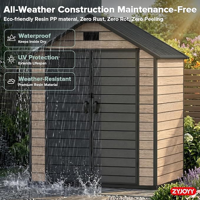 ZYJOYY Outdoor Storage Shed 6x4.4 FT - Image 6