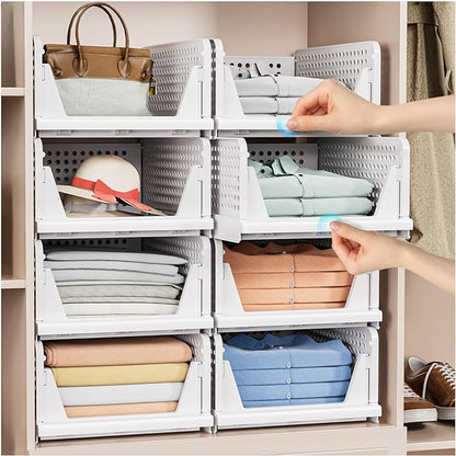 4 Pack Stackable Closet Storage Basket - Image 2