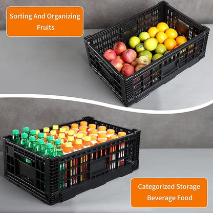 Collapsible Storage Bin Containe，52 Liter Transferheavy duty Black plastic - Image 3