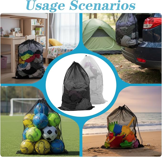 12-Pack Large Mesh Laundry Bags - Image 4