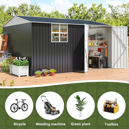 Polar Aurora 10X12 FT Metal Outdoor Storage Shed - Image 7