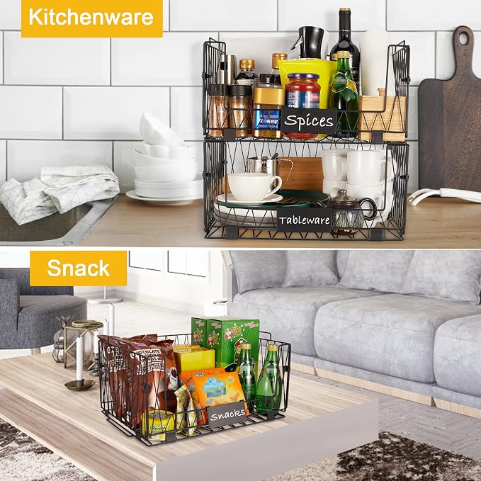 2 PACKS XXL Kitchen Organization and Storage Pantry Baskets, Fruit & Vegetable - Image 5