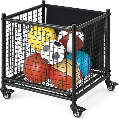 AECOJOY Ball Cart Storage, Rolling Basketball Bin by AECOJOY