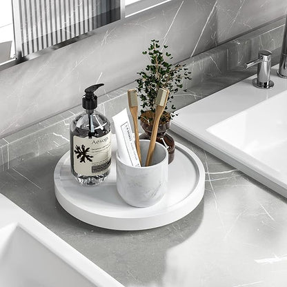 Turntable Vanity Tray 9 Inch for Perfume Candle, Bamboo Kitchen Sink Countertop by VeyFey