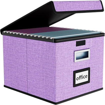 File Organizer Box with Lids, Collapsible File Folder Organizer | File Box with by Huolewa