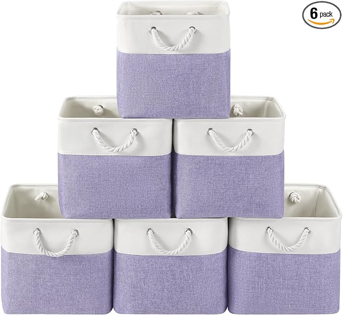 13x13 Inch Foldable Fabric Cube Storage Bins by VQRTEXAStorageBasket