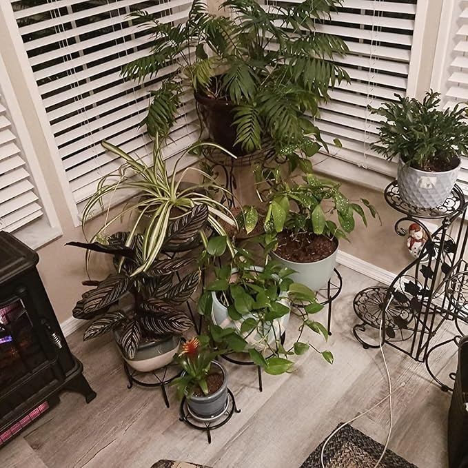 4 Pack Black Metal Potted Plant Stand - Image 6