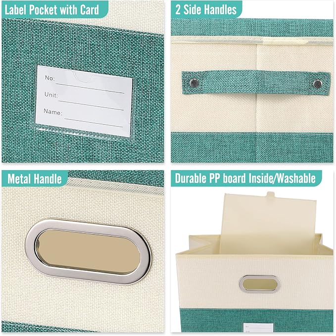 Large Linen Fabric Foldable Storage Bins - Image 2