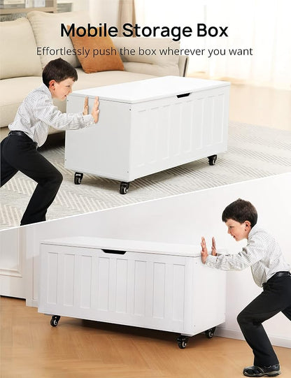 HYZ Storage Chest, 39.4'' Wooden Storage Bench - Image 3