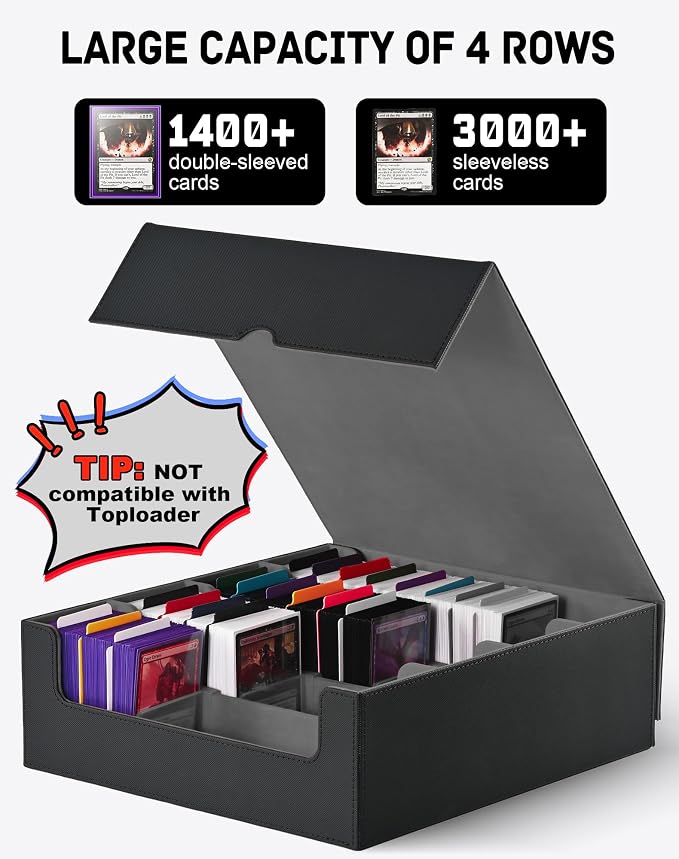 ZLCA Card Storage Box for MTG PTCG, Commander Deck Box Holds 3200+ Cards - Image 6