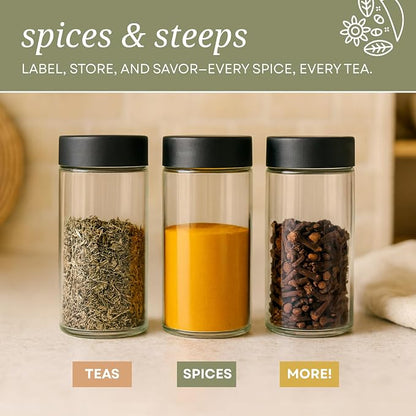 | Bamboo Spice Rack Organizer | 30 4 oz Spice Jars | 720 Labels | Funnel | - Image 9