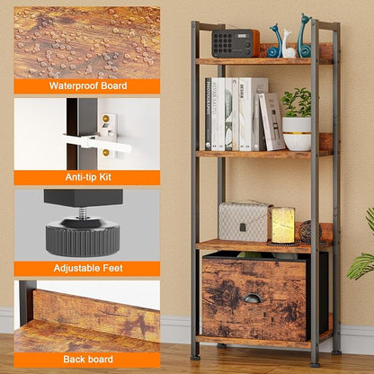 Furologee 4 Tier Bookshelf - Image 4