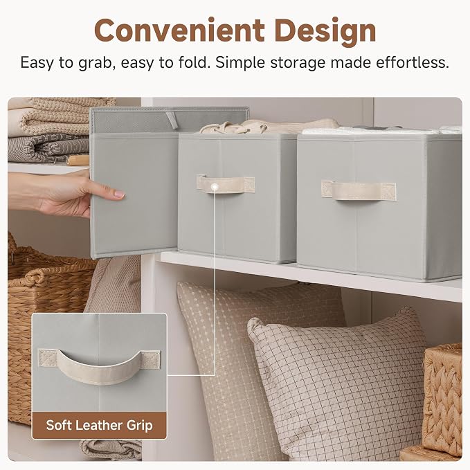 StorageWorks Storage Baskets for Shelves, Foldable Fabric Closet Storage Bins - Image 4