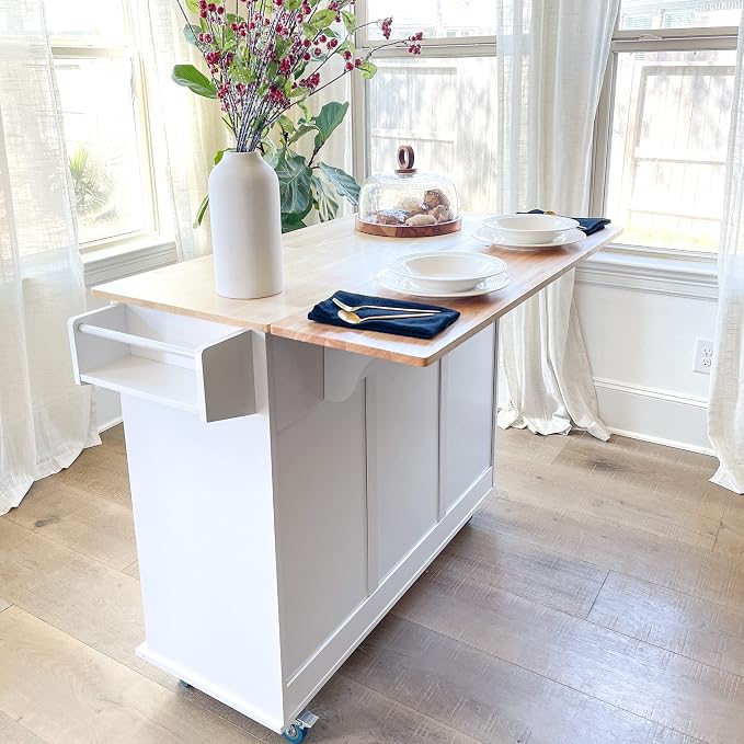 PHI VILLA Kitchen Island on Wheels Portable Kitchen Cart - Image 2
