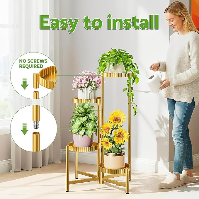Stand Plants, 4 Tiers Metal Tiered Plant Stands - Image 6