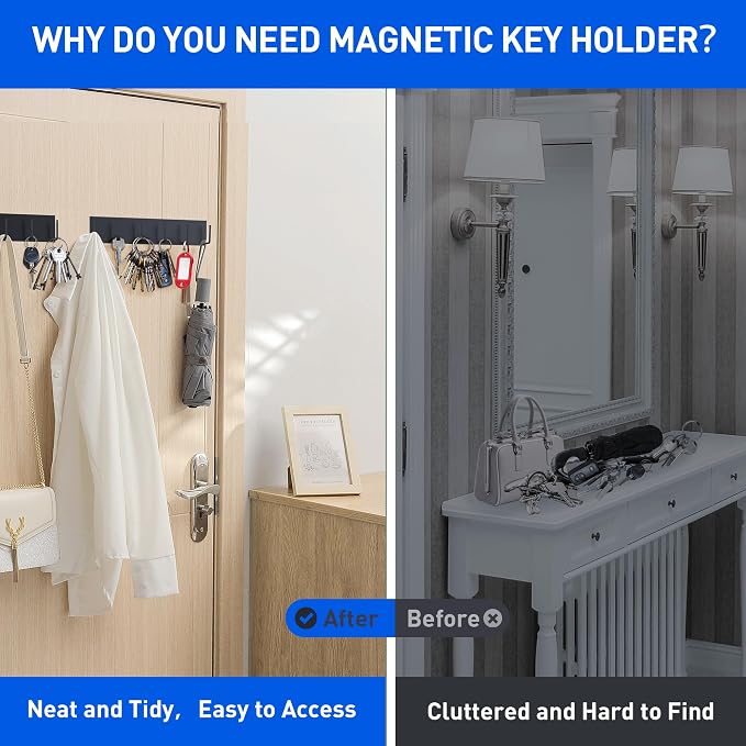 Magnetic Key Holder Wall Mount, Magnetic Key Rack Hanger - Image 4