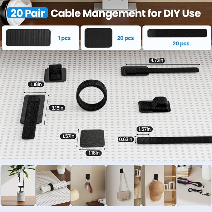 Cable Management Under Desk, 【Up to 15 Cord】【Enhanced Wire Holder】 Cord - Image 7