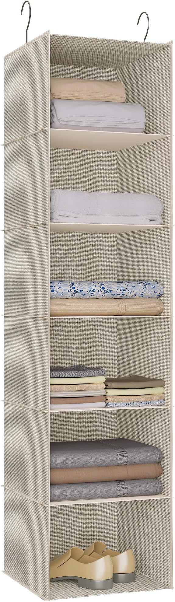 Hanging Closet Organizer, Easy Mount Foldable 6-Shelf Hanging Closet Wardrobe by DonYeco