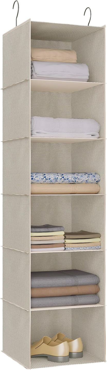 Hanging Closet Organizer, Easy Mount Foldable 6-Shelf Hanging Closet Wardrobe by DonYeco