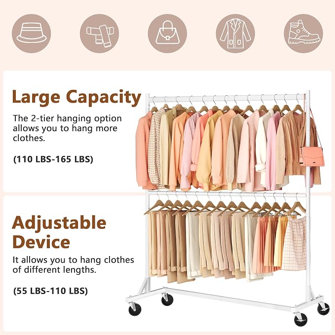 Hoctieon Double Rod Clothes Racks - Image 5