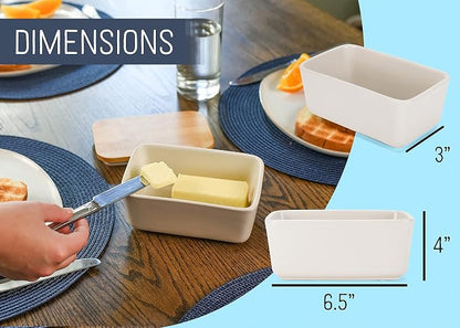 Nat & Jules Ceramic Stoneware 1/2 Pound, 2 Sticks Butter Dish - Image 2