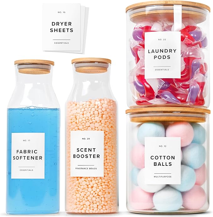 Glass Laundry Detergent Dispenser Containers by EDELHAUS