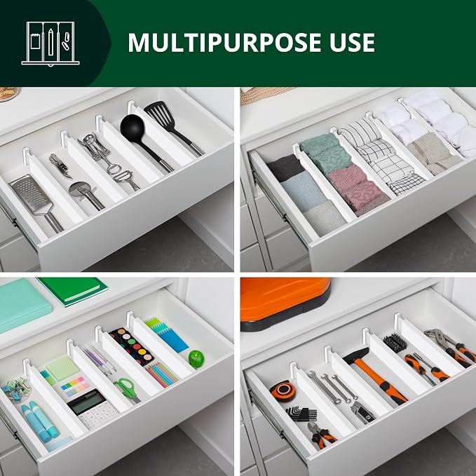 Bamboo Drawer Dividers Organizers, Adjustable Drawer Separator Splitters - Image 7