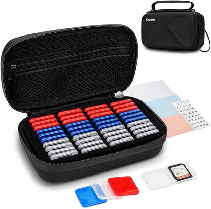 EVA PU SD Card Case with 40 PCS Individual Plastic Memory Card Holder by Kiorafoto