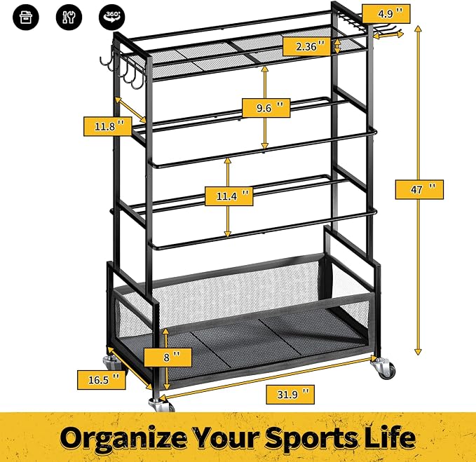 SOYEEZE Sports Equipment Organizer- Ball Storage - Image 8