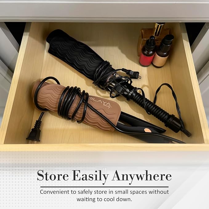 Vanity Accessories Heat Resistant Mat – Silicone Flat Iron & Curling Iron Holder - Image 9