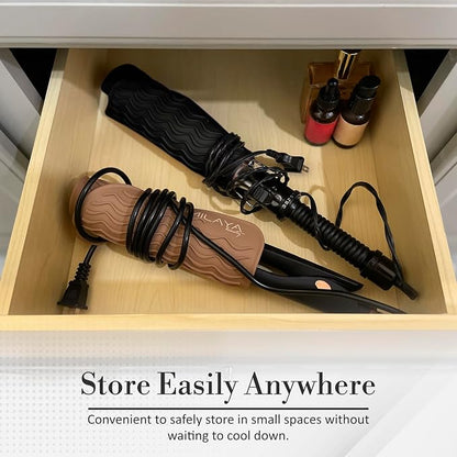 Vanity Accessories Heat Resistant Mat – Silicone Flat Iron & Curling Iron Holder - Image 9
