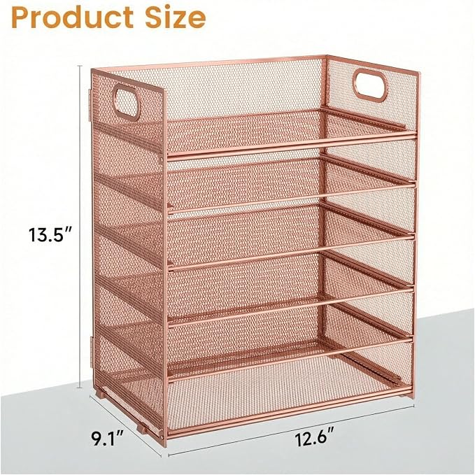 6 Trays Paper Organizer with Handle - Image 6