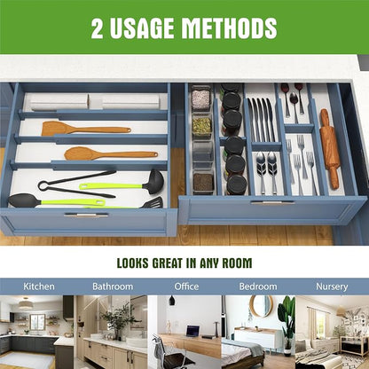 ANTOWIN Bamboo Drawer Dividers, Expandable Drawer Separators Splitter, 17-22 - Image 4