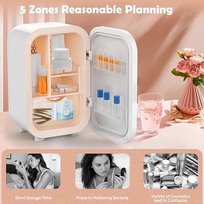 22L Mini Skincare Fridge with Mirror, Beauty Fridge - Image 4
